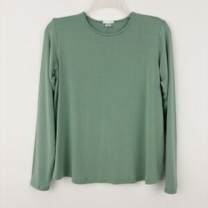 Lake Long Sleeve Tee Size S Green Crewneck Top Lounge Pajamas Casual Modal